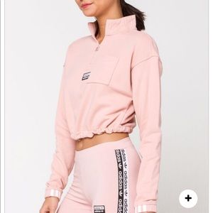 Adidas crop half zip sweater